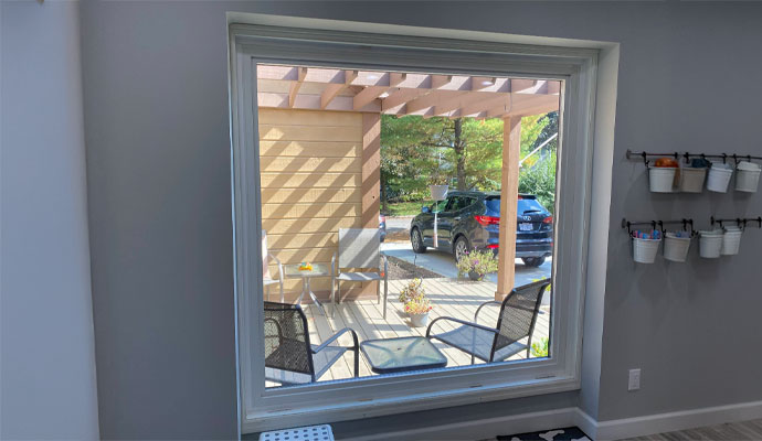 Installed window spacer in a house