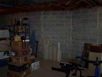 Basement before installing window