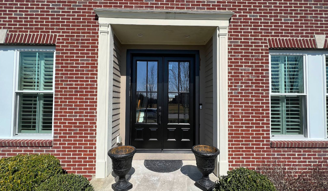 A clean entry door in a building