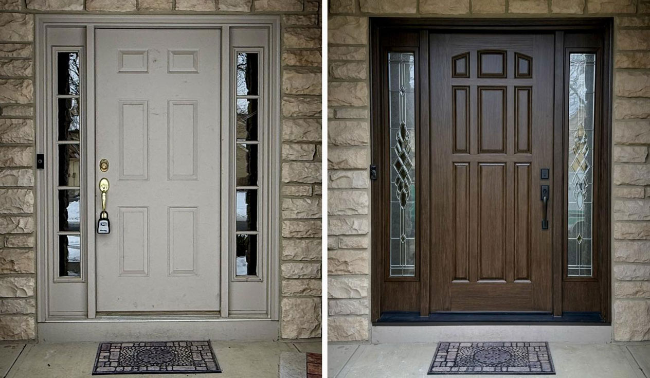 An Installed entry door in a building