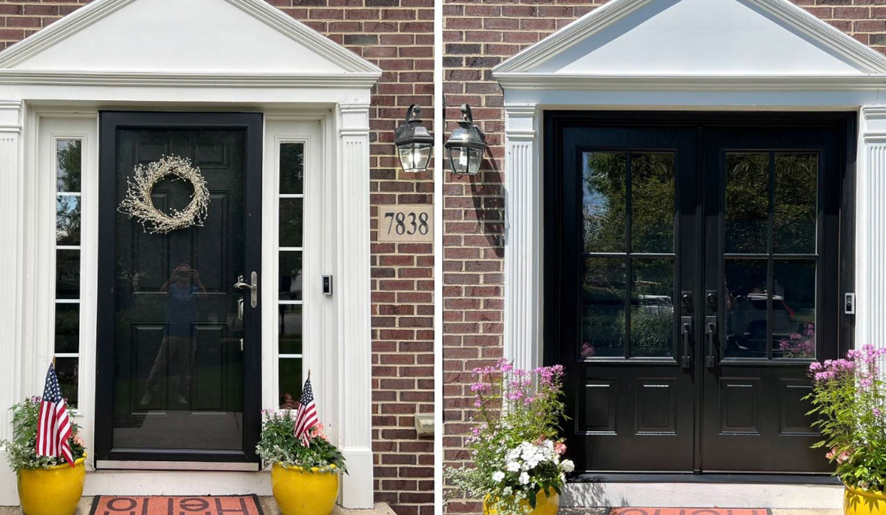 Entry door installation in a building