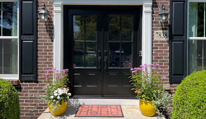 Installed French double doors