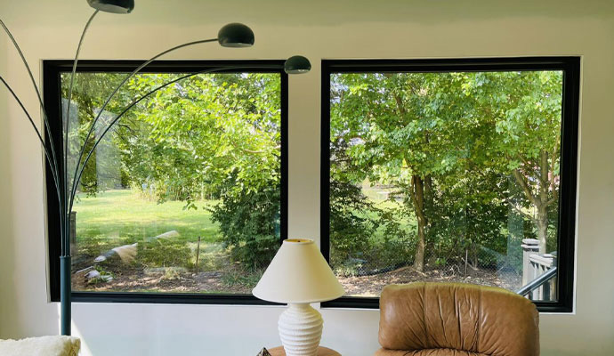 Installed vinyl window