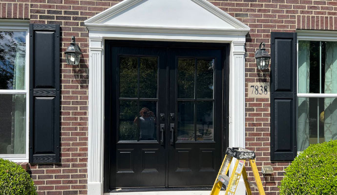 Installed entry door