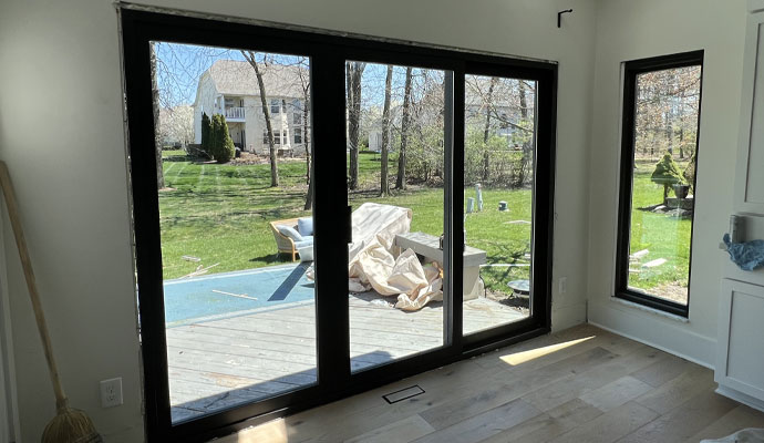 Installed patio door