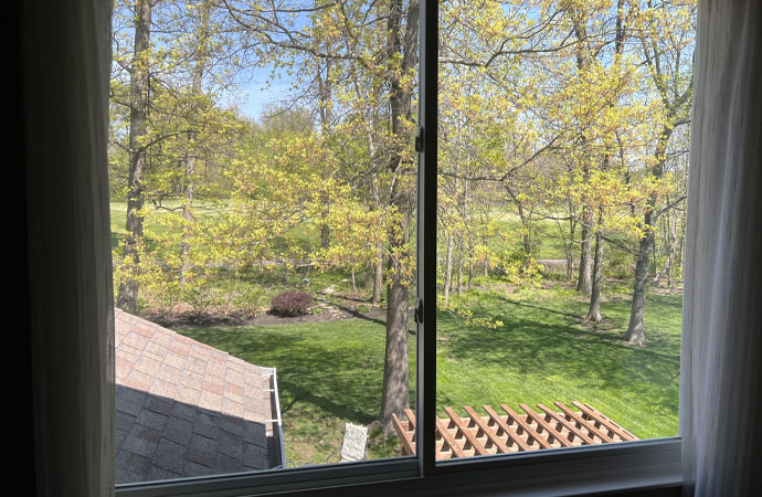 An installed slider window