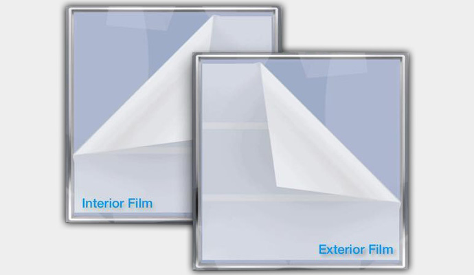 Protective film on window