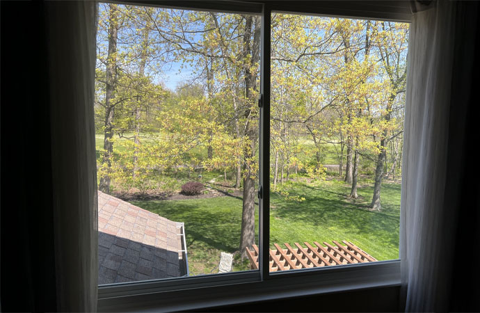 A slider window installed in a house